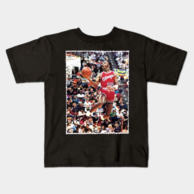 Michael Jordan Vintage Kids T-Shirt by ReaggleBlack